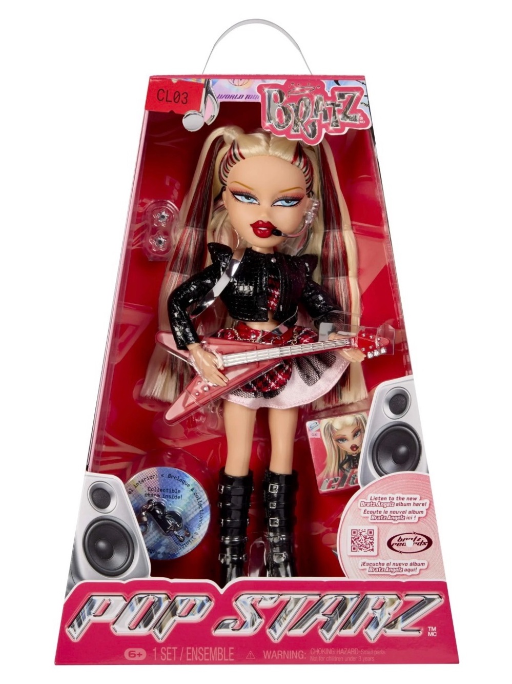 Pop Starz Blonde Doll in Red Outfit with Guitar